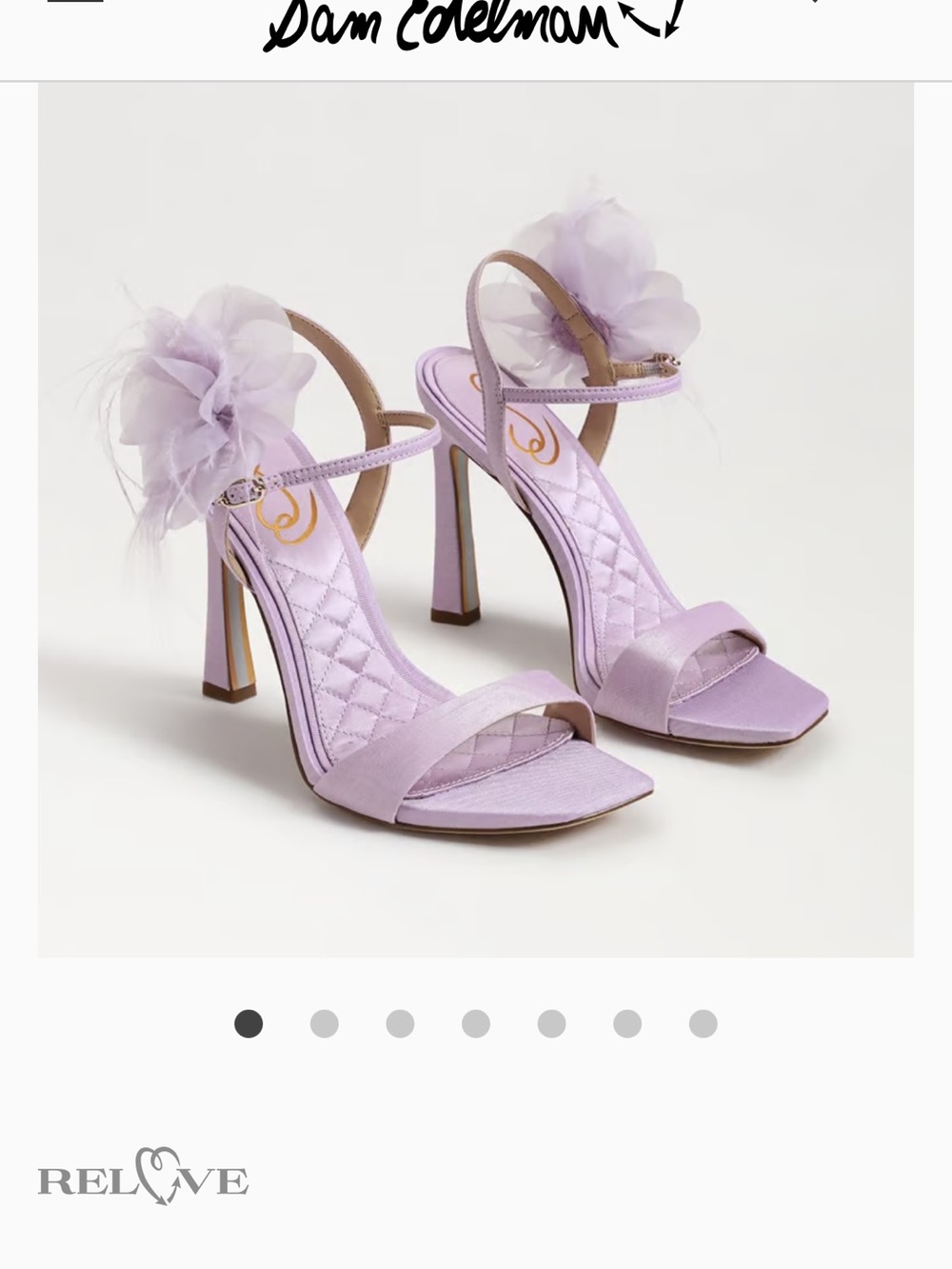 Sam Edelman 8.5 LEANA FLOWER STRAP DRESS SANDAL lilac - Picture 2 of 10